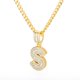 thumbnail image 1 of Collar con letras iniciales de Bling Savage para mujer, colgante de acero inoxidable 26 AZ, collar de cadena de hielo brillante, joyería de Hip Hop para hombres Tan Jianjun  unisex, 1 of 2