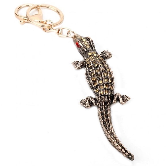 Jiibva Alligator Keychain Bag Charm Stylish Metal Alloy Crocodile Keychain Hanging Decoration Keyring Pendant for Keys Backpacks Handbags Purse