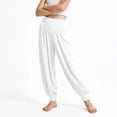 thumbnail image 5 of Girls Pants Solid Color Lightweight Yoga Sports Dance Fitness Drawstring Winter Pants 9-10 Years,White XZNPDUCQ, 5 of 5