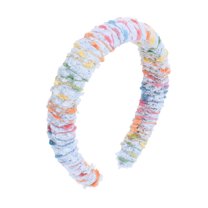 Unique Bargains 1 Pc Color Dot Wool Braided Headbands Blue