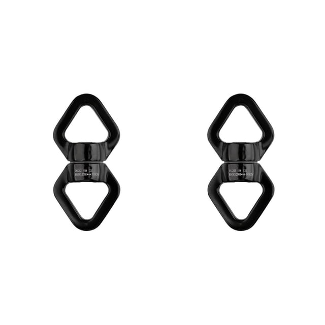 Greeniant Conector de cuerda giratoria de 360 grados, equipo de rodamiento de bolas de seguridad para escalada, aro giratorio para Negro 2Conjunto