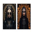 thumbnail image 2 of Designart "Gothic Glamour Woman in Dark Sunglasses III" Fashion Woman Framed Wall Art Set Of 2 - Glam Black Gallery Wall Frame Set For Home Decor, 2 of 6