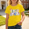 thumbnail image 2 of Tisuna Girl'S First Grade T Shirts Child Letter Print Short Sleeve Crew Neck Tops Comfortable Kids Back To School Tee Shirts Size 3-4 Years Yellow, 2 of 5