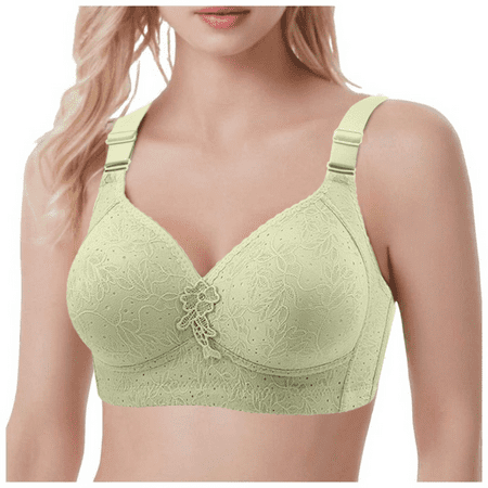 Fulorrnie Bras for Women Plus Size No Underwire Lift Supportive Back Fat Smoothing Full Figure Balconette Comfort Bra Green 38