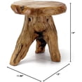thumbnail image 3 of HOMELAND Natural Cedar Stump Stool, 14" End Table, Live Edge Side Table, Plant Stand, Small Nightstand, Mushroom Stool for Living Room, Bedroom, Patio, Garden, 3 of 9