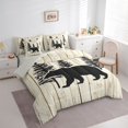 thumbnail image 3 of Homewish Wild Animal Bear 7pcs Bedding Comforter Set,Old Wooden Board Queen Bedding Sets,Black Beige Queen Sheet Sets For Teens,Luxury Bedroom Decor Reversible, 3 of 8