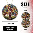 thumbnail image 2 of Funny Christmas Ornament,Stained Glass Window Featuring The Tree Of Life,Xmas Round Ceramic Pendant, 2 of 6