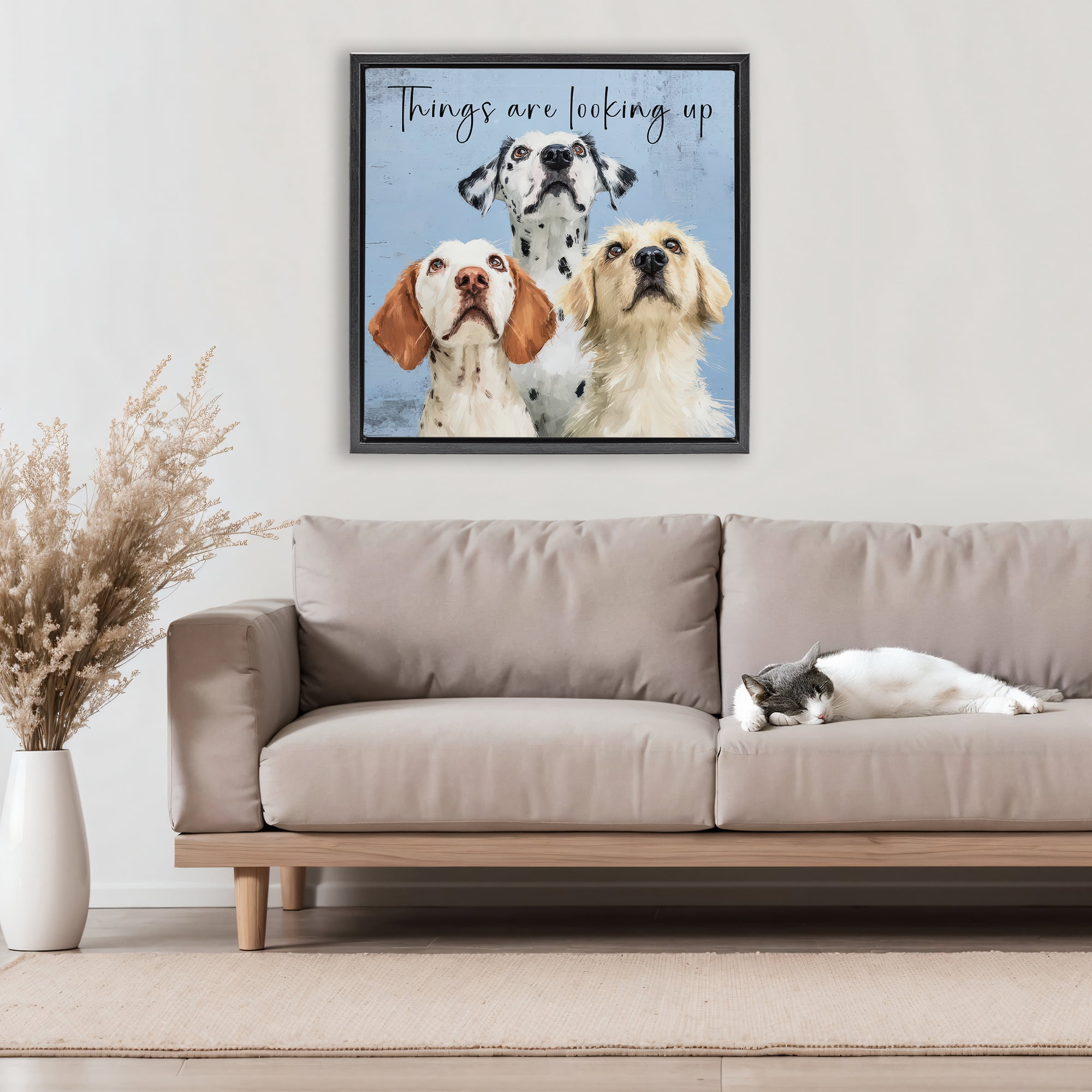 Stupell Industries Things Are Looking Up Black Framed Floater Canvas Wall Art, design by Kim Curinga