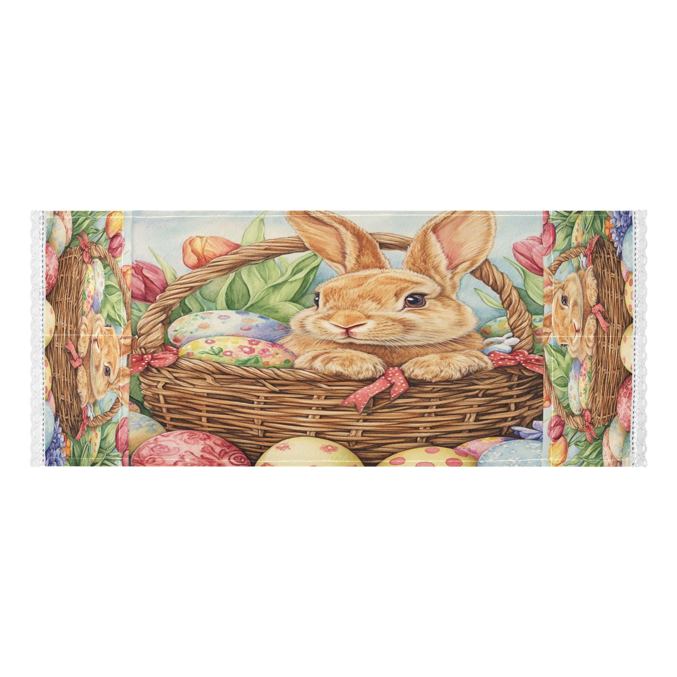 WOBOGO Easter Rabbit Washing Machine Cloth Dryer Refrigerator Top Cover Protective Non-Slip Mat For Kitchen Laundry
