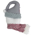 thumbnail image 4 of Northlight 11" Gray and Red Plush Knit Snowman Head Christmas Ornament, 4 of 4
