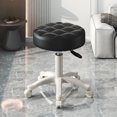 thumbnail image 5 of WETLA Rolling Stool with Wheels Faux Leather Soft Cushion Height Adjustable 360-Degree Swivel Armless Backless Drafting Work SPA Salon Bar Cafe Home Office Stool, 5 of 9
