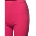 thumbnail image 4 of A2Y Women's Basic Solid Premium Cotton Mid Thigh High Rise Biker Bermuda Shorts Hot Pink S, 4 of 5