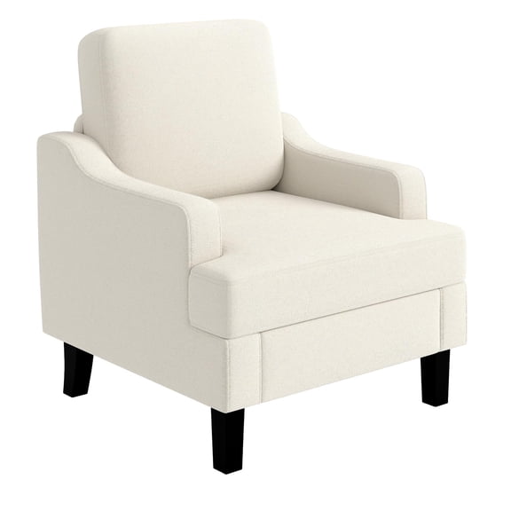 Chenille Scooped Accent Chair Comfy Reading Armchair