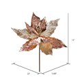 thumbnail image 2 of Vickerman 13" x 22" Rose Gold Poinsettia Sequin Artificial Christmas Spray. Includes 6 per pack., 2 of 3