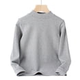 thumbnail image 5 of YDFCWXW Girls Turtleneck T Shirt, Mock Neck Long Sleeve Kids Soft Base Layer Shirt (Light Gray, 5-6 Years), 5 of 6