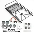 thumbnail image 2 of Roof Rack Luggage Carrier With 4 LED Lights for Axial SCX10 1/10 Scale RC Crawler Car (Black), 2 of 10