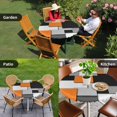 thumbnail image 4 of Orange Grey Black Geometric Round Tablecloth for 36-44 Inch Tables, Fitted Table Cover with Elastic Edge, Modern Abstract Art Waterproof Outdoor Table Cloth Protector for Patio Garden Dinner Picnic, 4 of 9