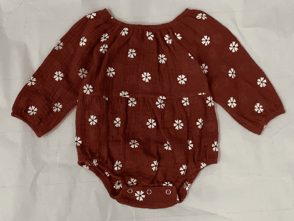 Newborn Baby Girls Floral Print Long Sleeve Round Neck Vintage Romper Infants Ruffles Jumpsuit 