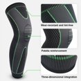 thumbnail image 4 of par de rodilleras deportivas de nailon tejidas, rodilleras extendidas para hombres y mujeres, protección para pantorrillas de otoño e invierno, baloncesto, fútbol, montañismo, rodilleras cálidas, 4 of 5