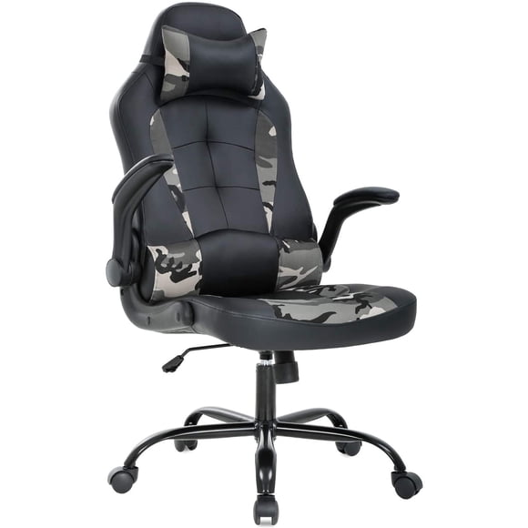 BestOffice Ergonomic High-Back PC Gaming Chair, Racing Executive Swivel Chair with Lumbar Support, Headrest & Armrests, PU Leather, Camo