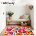 thumbnail image 3 of ODIKA 4'x6' Machine Washable Non-Slip Area Rug, Vibrant Floral Bloom Abstract Petal Motif High Traffic Rug, Pink, 60576, 3 of 7