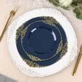 thumbnail image 6 of BalsaCircle 10 Navy Blue Round 10" Disposable Plastic Salad Dinner Plates Gold Embossed Baroque Trim Party Events Decorations, 6 of 8