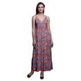 thumbnail image 1 of Bimba Robe Longue Maxi Bohème à Bretelles Sans Manches Imprimée Florale pour Femme - Moyen, 1 of 6