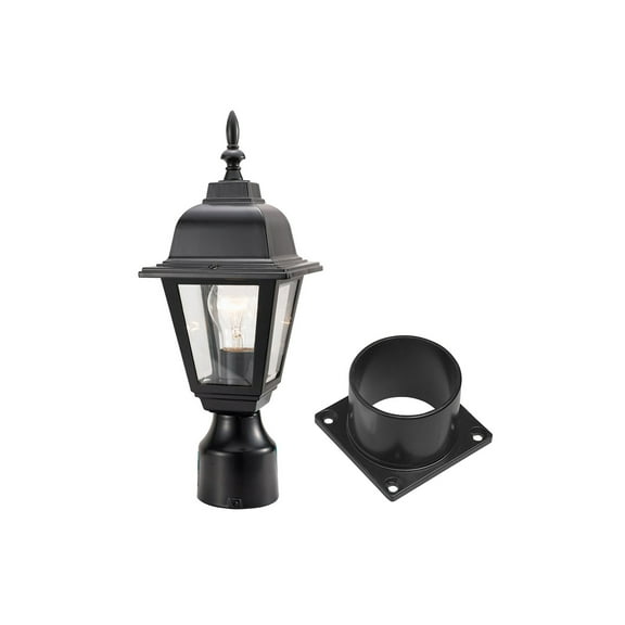 Design House Maple Street Outdoor Post Top Light with 3-Inch Pier Base Mount Fitter, Black ?  , 590307