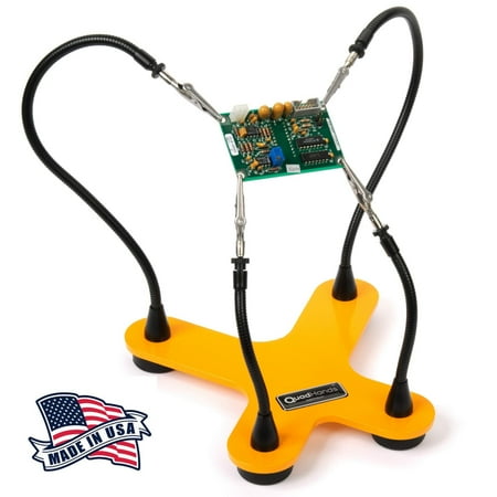 

QuadHands Helping Hands Soldering Third Hand Tool | 4 Flexible Metal Arms Are Easy to Position | Rotating Stainless Steel Clamps | Made in USA - Professional Grade