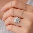 thumbnail image 2 of 2Ct Round Cut Lab Created Diamond Cluster Necklace Pendant 14K White Gold Plated, 2 of 5