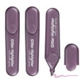 thumbnail image 1 of Uxcell Glitter Highlighter, 3 Pack Bling Water Based Broad Tip Writing Marker Pens Cute Pastel Colored Highlighter Studying Supplies for Office Home Daily Use, Light Purple, 1 of 6
