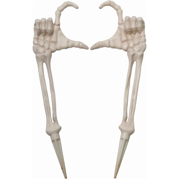 Halloween Skeleton Arm Lawn Stakes, 17" "Love Pose" Heart Hands 2-Piece Outdoor Yard Decor for Graveyard & Haunted House Displays