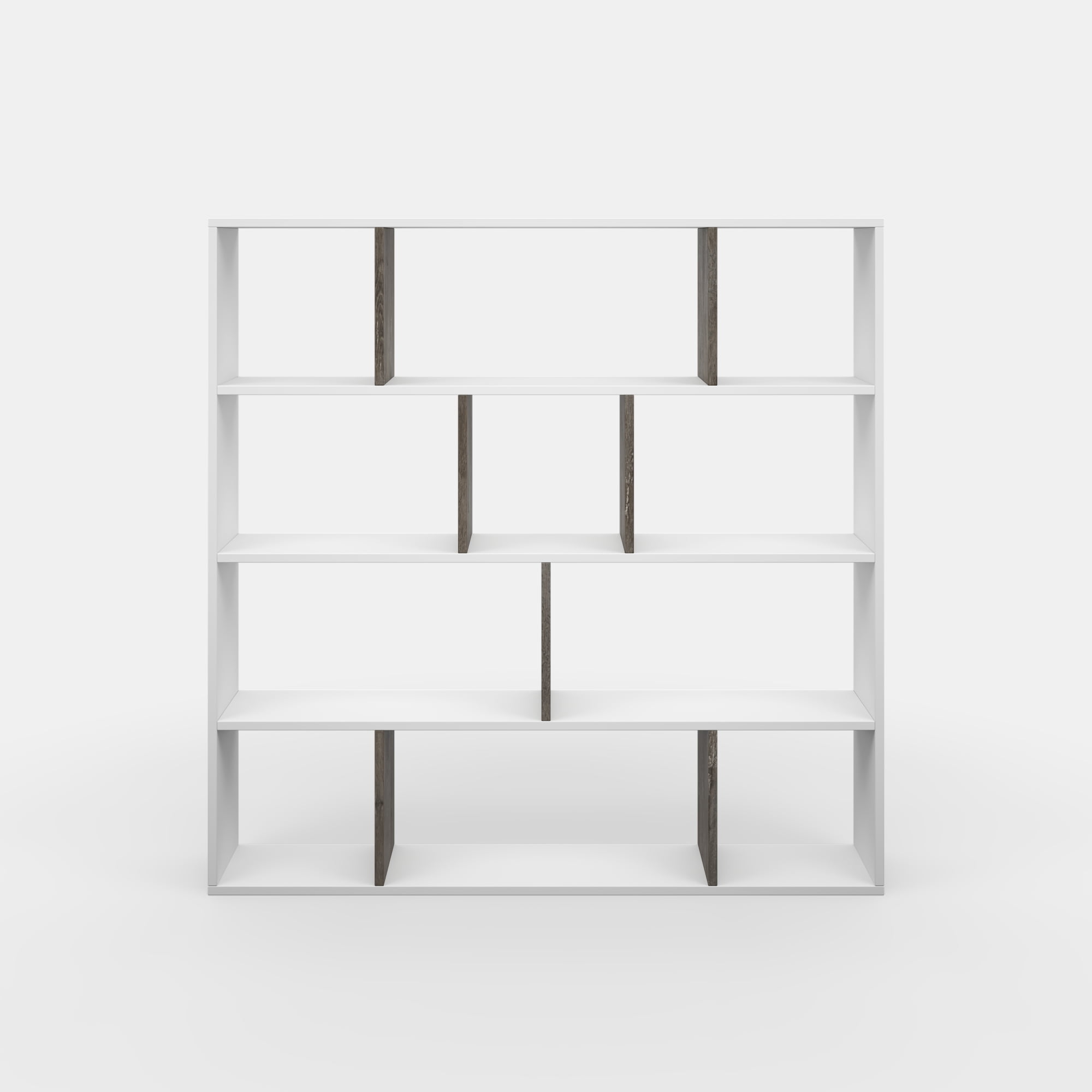 Ada Home Decor Hobdi 4 Tier Open Shelf Cube Modern Bookcase, White/Anthracite