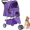thumbnail image 1 of YRLLENSDAN Pet Gear Dog Stroller Small Dogs, Folding Cat Stroller with Cup Holders 3 Wheel Pet Strollers for Small Dogs Puppy Stroller Travel Carrier Dog Stroller for Medium Dogs, Purple, 1 of 7
