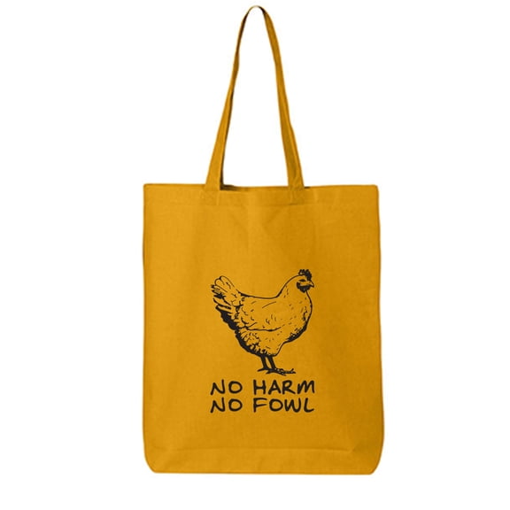 No Harm No Fowl Cotton Canvas Tote Bag