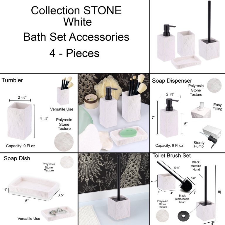 4 piece stone set Bathroom Accessories