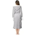 thumbnail image 3 of Aompmsdx Women Hooded Bathrobe Lightweight Soft Plush Long Flannel Sleepwear Hooded Bathrobe Plush Long Robejackets, 3 of 5