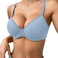 thumbnail image 1 of Bra Comfort Line Women's Push Up Underwire Bra with Breathable Solid Color Everyday Support, 1 of 7