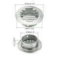 thumbnail image 2 of Uxcell 4" Round Soffit Air Vents, 2 Set Stainless Steel Louver Grille Vent Cover Mesh Air Outlet for Kitchen Bathroom, 2 of 6
