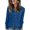 Blue, variant on Fall Fashion Must Haves Womens Solid Color Shirts Long Sleeve Tshirt Buttons V Neck Pullover Sweatshirt Tops Soft Blouse Tops Women Fall Clothes