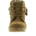 thumbnail image 3 of Peter Gladys24 Kids Tan Fashion Leatherette Suede Lace-up High Top Wedge Sneaker Bootie, 3 of 4