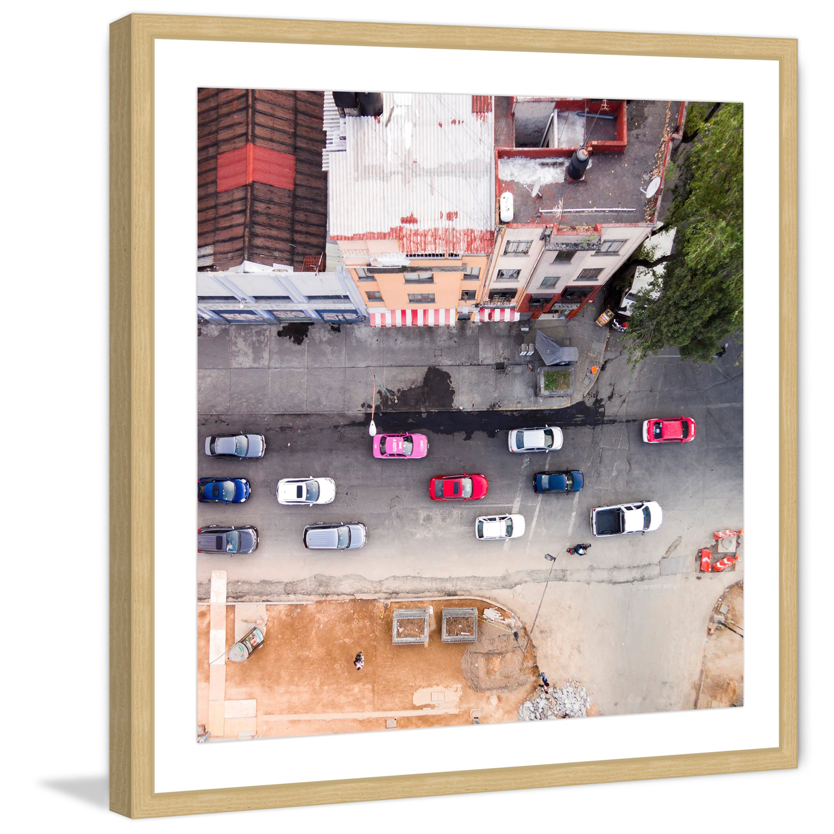 Marmont Hill "One Way Street" By Karolis Janulis Framed Painting Art Print, 24.0" x 1.5"