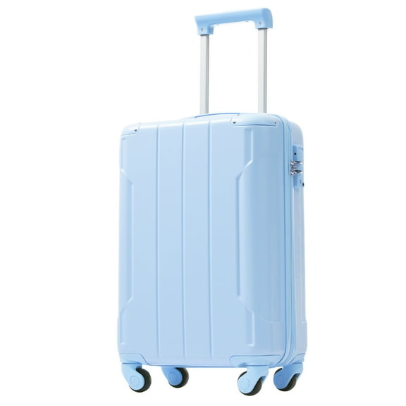 EUROCO 20" Hardshell Carry-On Luggage, ABS Lightweight Durable Suitcase with TSA Lock and Double Spinner Wheels for Travel,Sky Blue