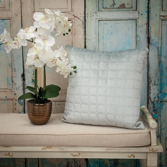 Nassau Collection Quilted Geometric Grid Stitch Throw Pillow - 20" - Gray