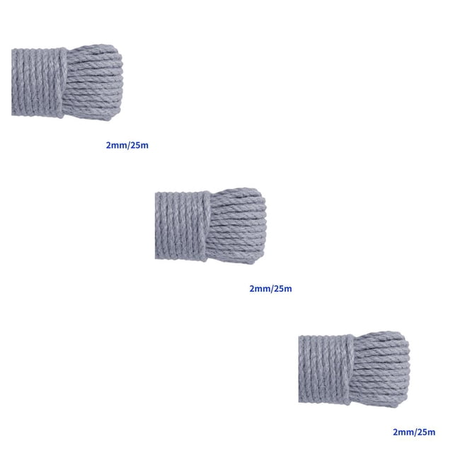 tredstone Color Rope Roll Twine String Cord DIY Handmade String Accessories Craft Scrapbooking Making Tool silver grey 2mm x 25m 3Set