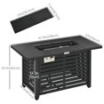 thumbnail image 3 of Outsunny Propane Fire Pit Table W/ Rain Cover 50,000 BTU Outdoor Firepit, 3 of 9