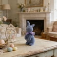 thumbnail image 4 of Easter Flocked Bunny Goth Figurine with Bow Tie 8.4" Easterween Rabbit Tabletop Decorations for Easter Centerpieces Easterween Ornament Spring Home Party Mantel Decor, 4 of 6