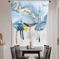 thumbnail image 3 of Blue Gold Marble Tie Up Curtains for Windows, Adjustable Balloon Window Shades, Vintage Abstract Geometric Gradient Kitchen Window Treatments Adjustable Roll Up Curtain for Basement/Nursery 52"x45", 3 of 8