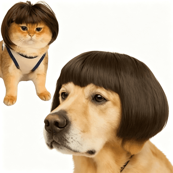 BESTSKY Diy Dog Wig Dog Costume for Halloween Cat Wig, High Quality Dog Wig