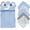 Blue Elephant(regular), variant on Unisex Hooded Baby Bath Towel for Newborn with 5 Baby Washcloths Animal Ultra Absorbent and Soft Cotton Hooded Bath Towel for Toddler Infant